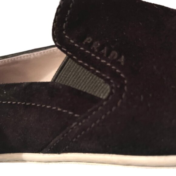 Prada Sport Black Suede Slip on Loafers Size 40 (US Size 9) - Picture 6 of 11